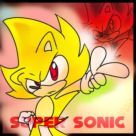 Super Sonic redraw (original art drawn in 2021)