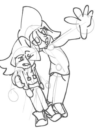 Sketch of two characters I won't spoil the names of