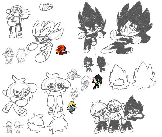 My personal take on designing the Rowdyruff Boys from The Powerpuff Girls