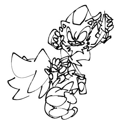 Quick sketch of Super Sonic vs Chaos Shadow