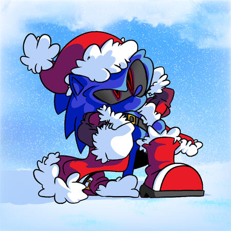Christmas PFP I made for Fake Metal (which he's probably forgotten about by now)
